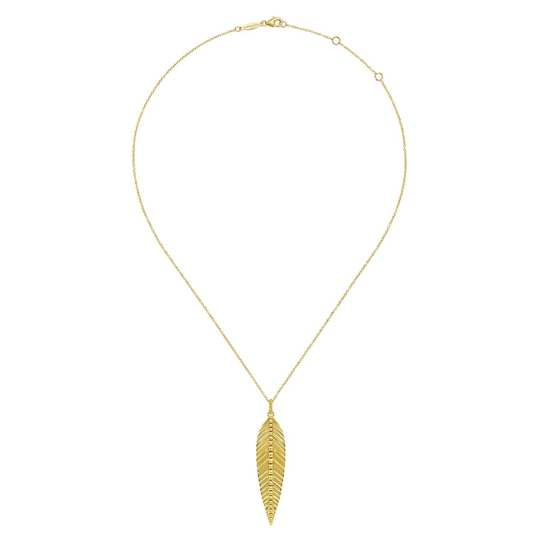 Floral - Pendant Necklace 14K Yellow Gold Bujukan - Shot 3