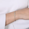 Floral - Split 14K White Gold Bujukan Bead Bangle with Floral Diamond Endcaps - 0.25 ct