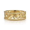 Floral - Vintage 14K Yellow Gold Swirly Ring