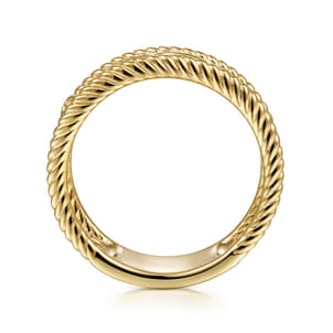 Floral - Vintage 14K Yellow Gold Swirly Ring