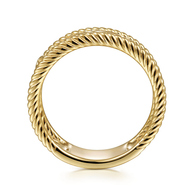 Floral - Vintage 14K Yellow Gold Swirly Ring - Shot 2