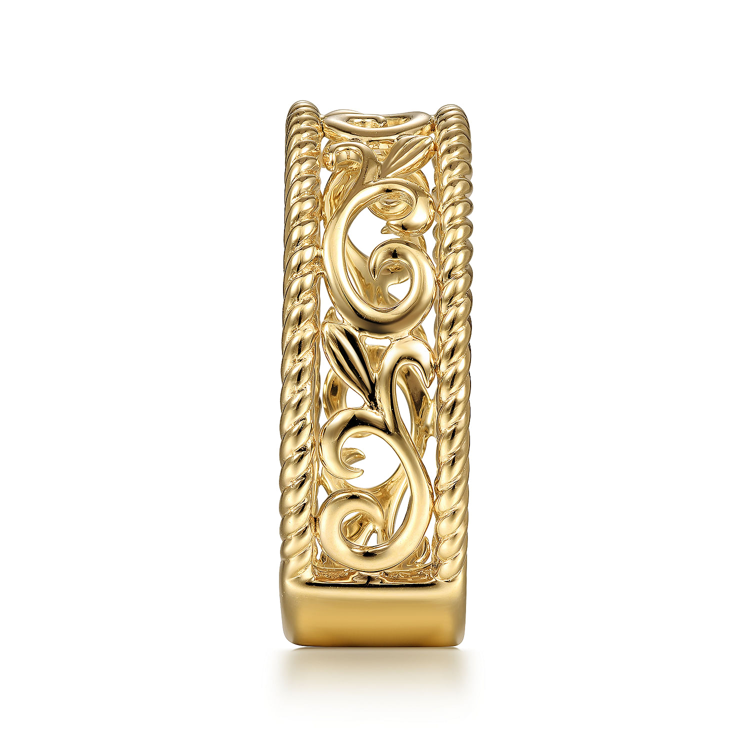 Floral - Vintage 14K Yellow Gold Swirly Ring - Shot 4