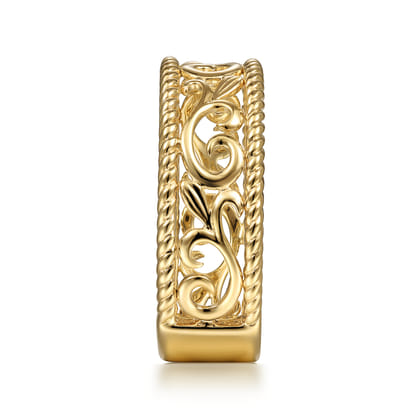Floral - Vintage 14K Yellow Gold Swirly Ring