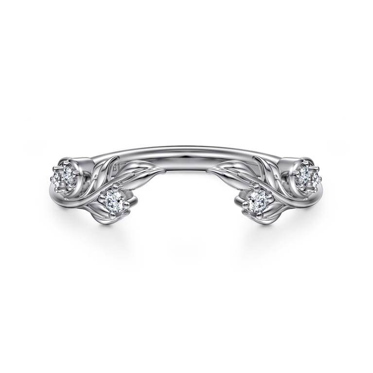 Open Ring Wedding Ring in 14k White Gold with Round Natural Diamond at Gabriel & Co. - Shot 1