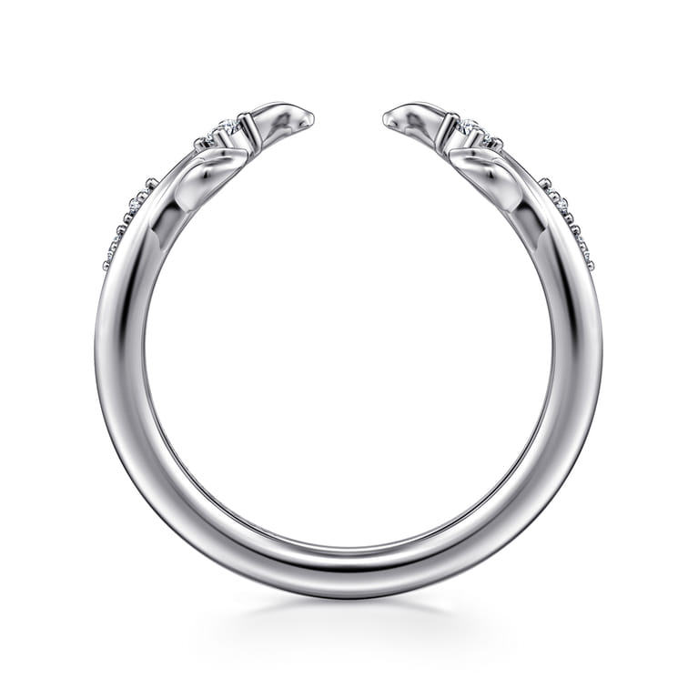 Open Ring Wedding Ring in 14k White Gold with Round Natural Diamond at Gabriel & Co. - Shot 2
