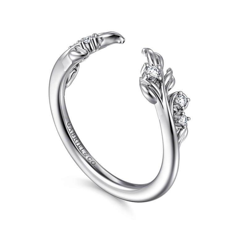 Open Ring Wedding Ring in 14k White Gold with Round Natural Diamond at Gabriel & Co. - Shot 3