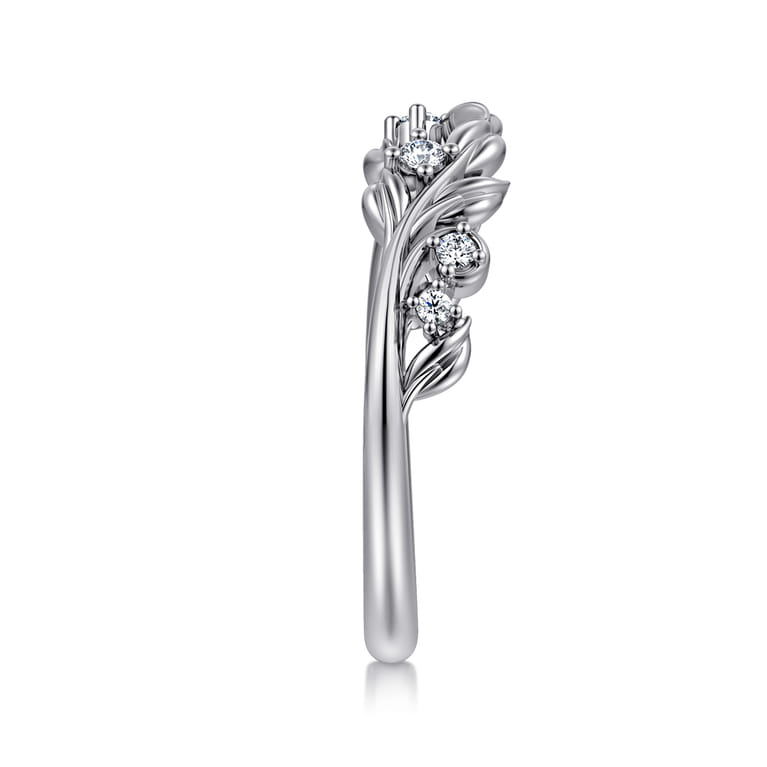 Open Ring Wedding Ring in 14k White Gold with Round Natural Diamond at Gabriel & Co. - Shot 4