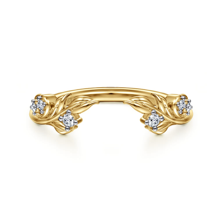 Open Ring Wedding Ring in 14k Yellow Gold with Round Natural Diamond at Gabriel & Co. - Shot 1