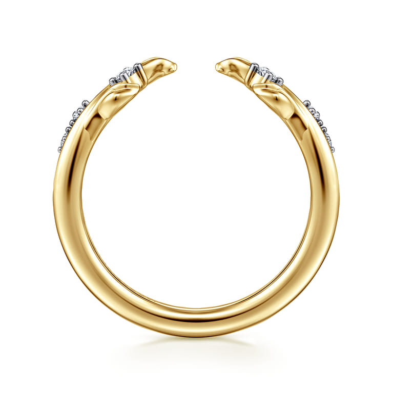 Open Ring Wedding Ring in 14k Yellow Gold with Round Natural Diamond at Gabriel & Co. - Shot 2