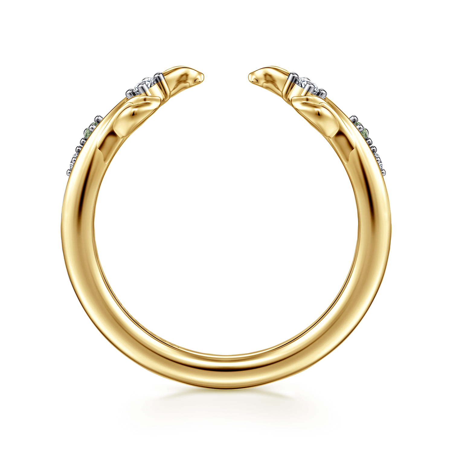 Open Ring Wedding Ring in 14k Yellow Gold with Round  at Gabriel & Co. - Shot 2