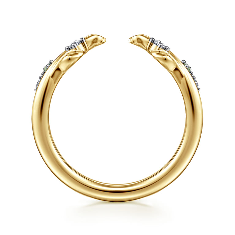 Open Ring Wedding Ring in 14k Yellow Gold with Round  at Gabriel & Co. - Shot 2