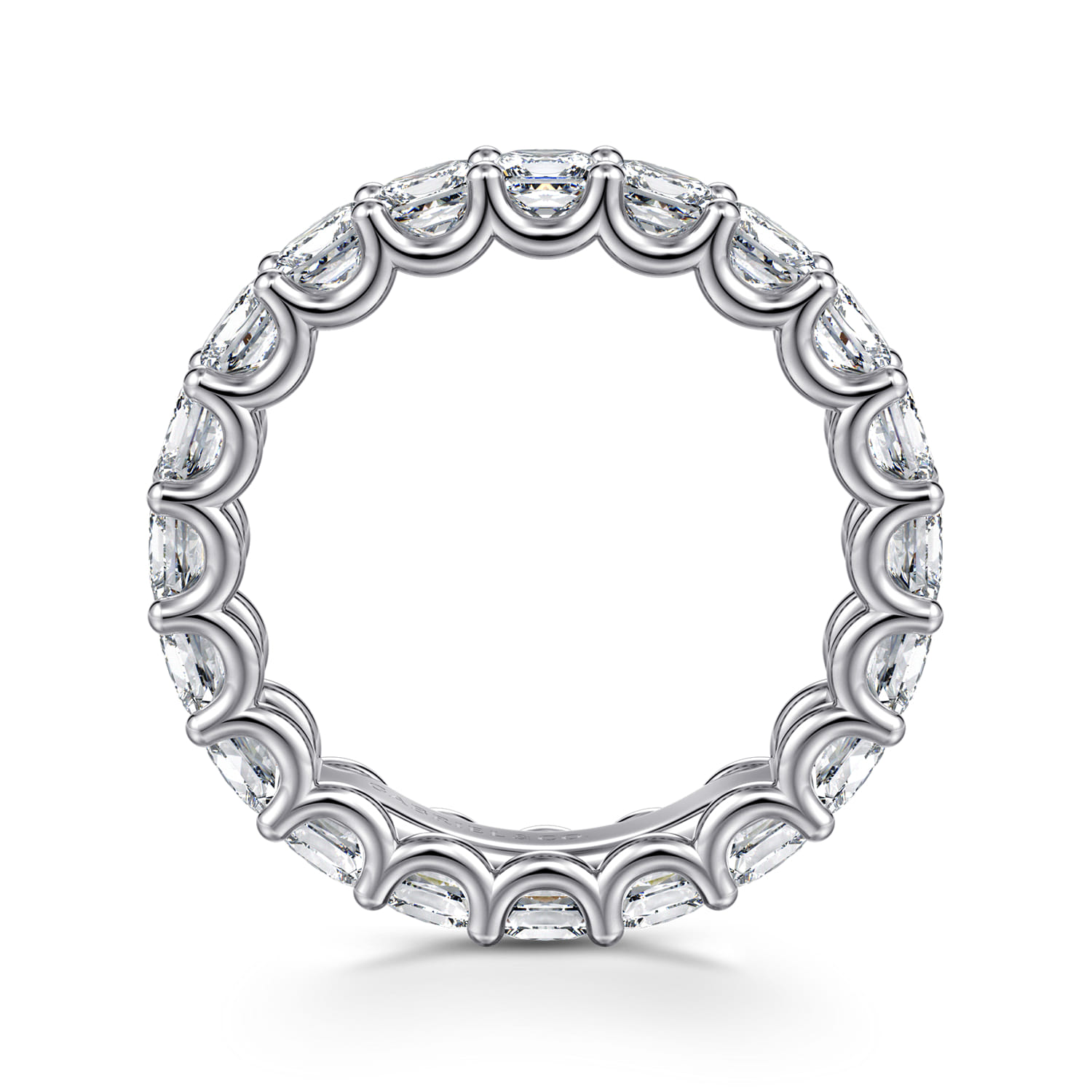 Eternity Band Wedding Ring in 14k White Gold with Princess Cut Natural Diamond at Gabriel & Co. - Shot 2