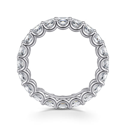 Forever - 14K White Gold Scallop Setting Princess Cut Diamond Eternity Band