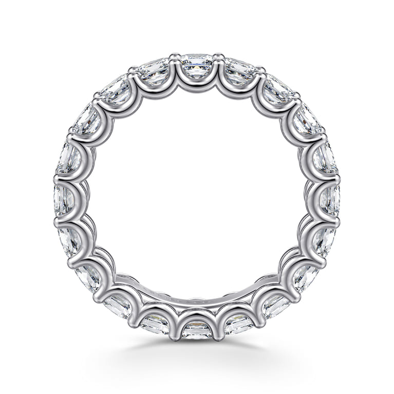 Eternity Band Wedding Ring in 14k White Gold with Princess Cut Natural Diamond at Gabriel & Co. - Shot 2