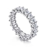 Eternity Band Wedding Ring in 14k White Gold with Princess Cut Natural Diamond at Gabriel & Co.
