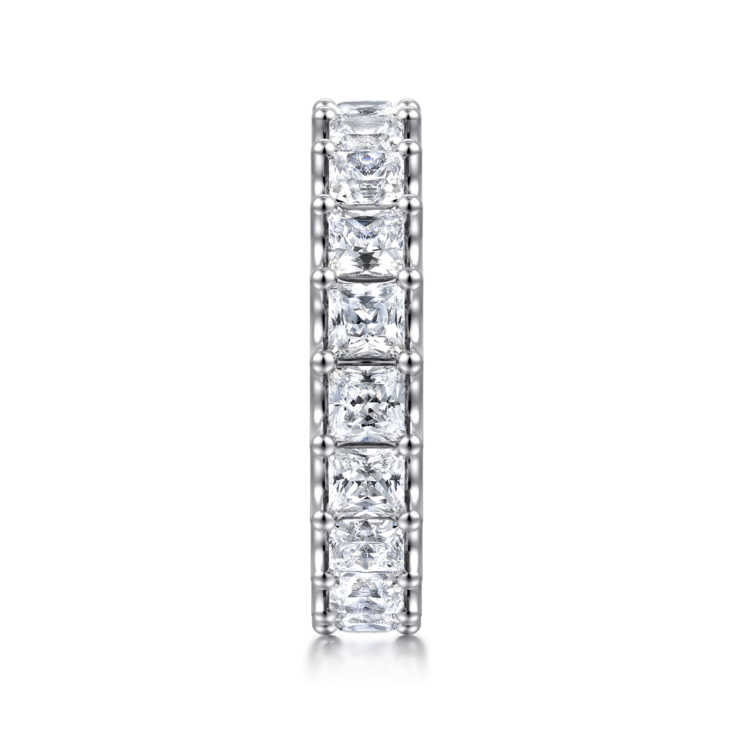 Eternity Band Wedding Ring in 14k White Gold with Princess Cut Natural Diamond at Gabriel & Co. - Shot 4
