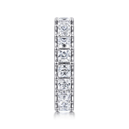 Forever - 14K White Gold Scallop Setting Princess Cut Diamond Eternity Band