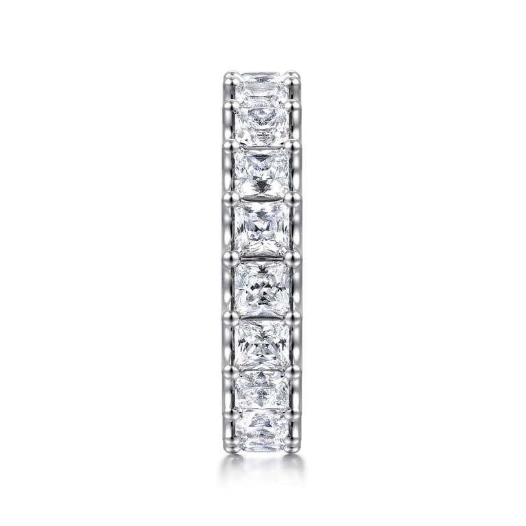 Eternity Band Wedding Ring in 14k White Gold with Princess Cut Natural Diamond at Gabriel & Co. - Shot 4
