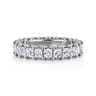Eternity Band Wedding Ring in 14k White Gold with Princess Cut Natural Diamond at Gabriel & Co.