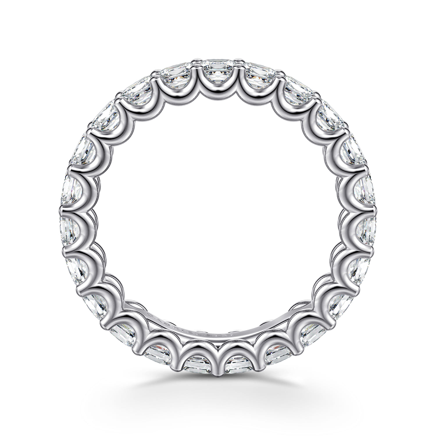 Eternity Band Wedding Ring in 14k White Gold with Princess Cut Natural Diamond at Gabriel & Co. - Shot 2