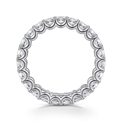 Forever - 14K White Gold Scallop Setting Princess Cut Diamond Eternity Band