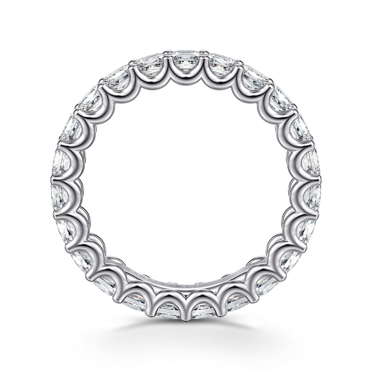 Eternity Band Wedding Ring in 14k White Gold with Princess Cut Natural Diamond at Gabriel & Co. - Shot 2