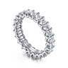 Eternity Band Wedding Ring in 14k White Gold with Princess Cut Natural Diamond at Gabriel & Co.
