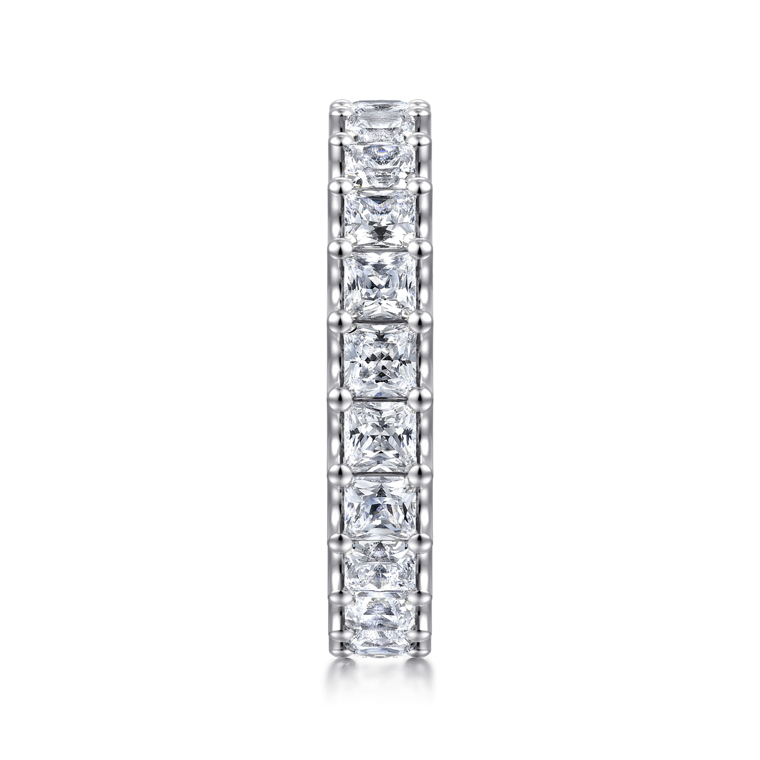 Eternity Band Wedding Ring in 14k White Gold with Princess Cut Natural Diamond at Gabriel & Co. - Shot 4