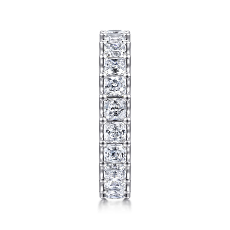 Eternity Band Wedding Ring in 14k White Gold with Princess Cut Natural Diamond at Gabriel & Co. - Shot 4