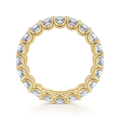 Forever - 14K Yellow Gold Scallop Setting Princess Cut Diamond Eternity Band
