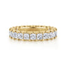 Eternity Band Wedding Ring in 14k Yellow Gold with Princess Cut Natural Diamond at Gabriel & Co.