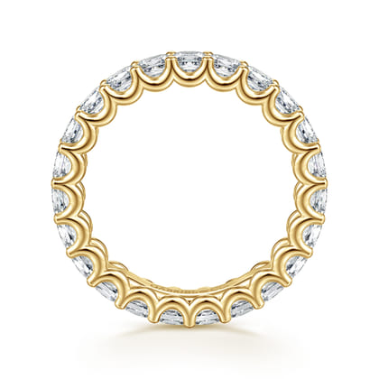 Forever - 14K Yellow Gold Scallop Setting Princess Cut Diamond Eternity Band