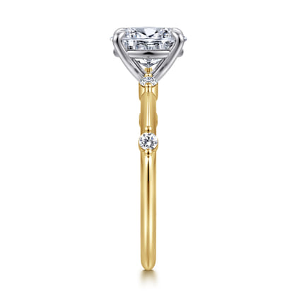 Frances - 14K White -Yellow Gold Oval Diamond Engagement Ring