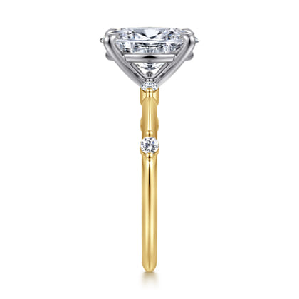 Frances - 14K White -Yellow Gold Oval Diamond Engagement Ring