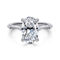 Frances - 14K White Gold Oval Diamond Engagement Ring