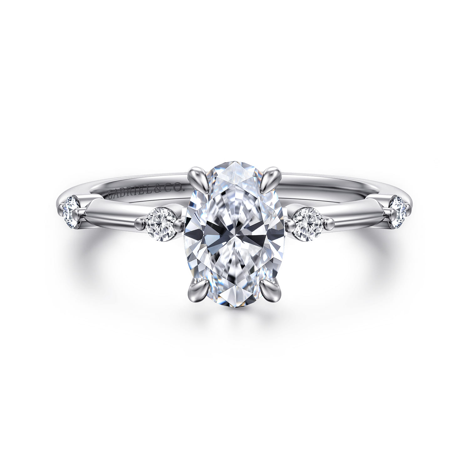 Frances - 14K White Gold Oval Diamond Engagement Ring