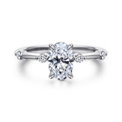 Frances - 14K White Gold Oval Diamond Engagement Ring
