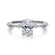 Frances - 14K White Gold Oval Diamond Engagement Ring
