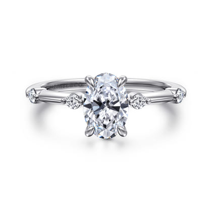 Frances - 14K White Gold Oval Diamond Engagement Ring