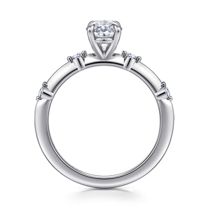 Frances - 14K White Gold Oval Diamond Engagement Ring