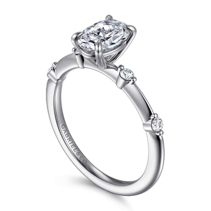 Frances - 14K White Gold Oval Diamond Engagement Ring