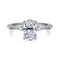 Frances - 14K White Gold Oval Diamond Engagement Ring