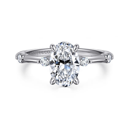 Frances - 14K White Gold Oval Diamond Engagement Ring