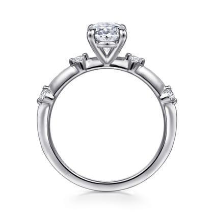 Frances - 14K White Gold Oval Diamond Engagement Ring