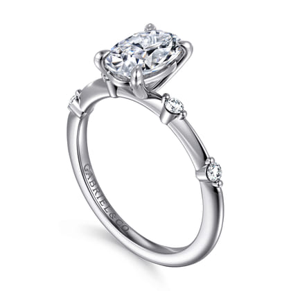 Frances - 14K White Gold Oval Diamond Engagement Ring