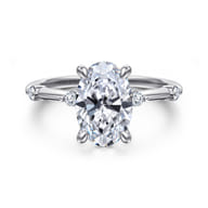 Frances - 14K White Gold Oval Diamond Engagement Ring