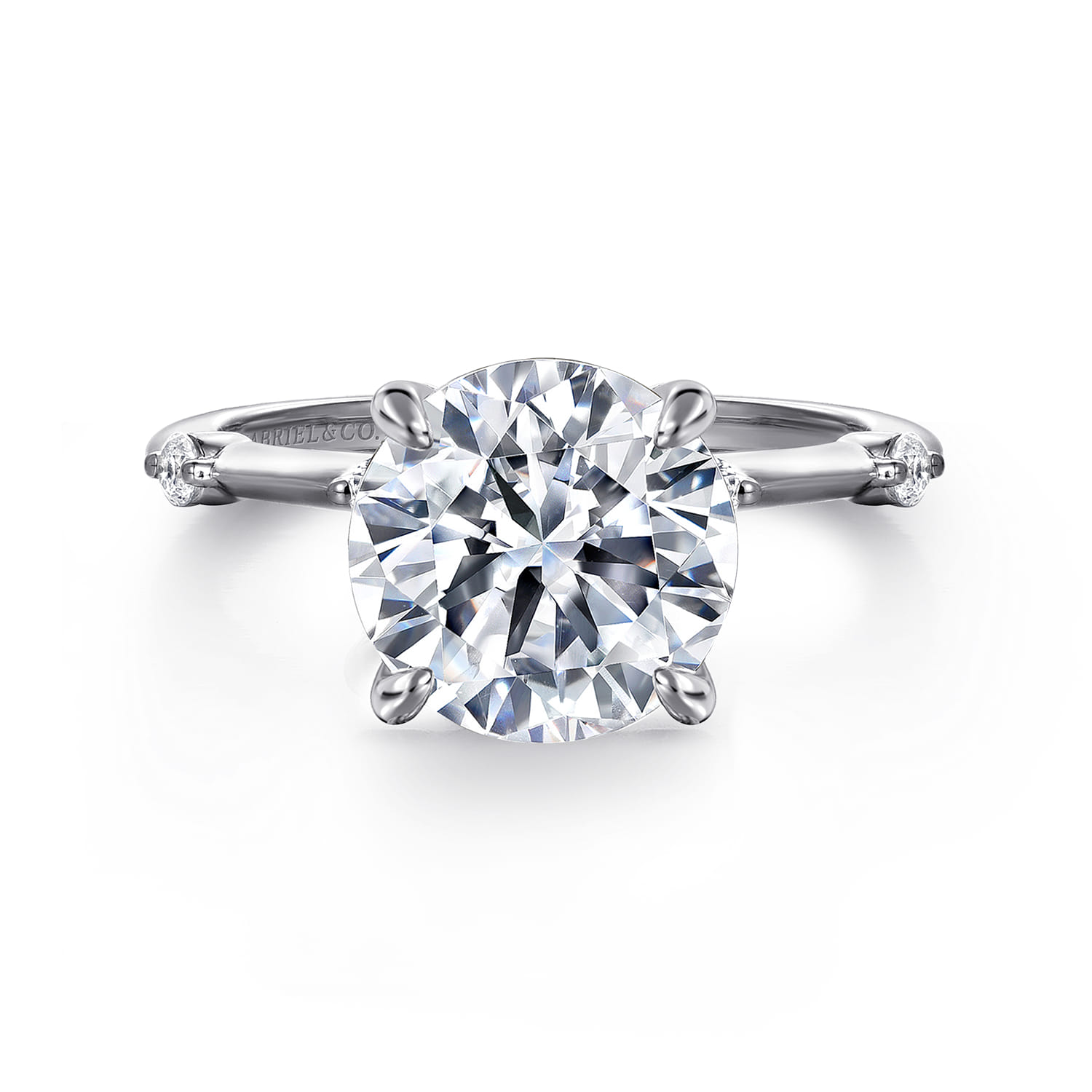Frances - 14K White Gold Round Diamond Engagement Ring