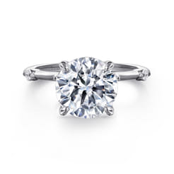 Frances - 14K White Gold Round Diamond Engagement Ring
