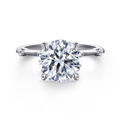 Frances - 14K White Gold Round Diamond Engagement Ring