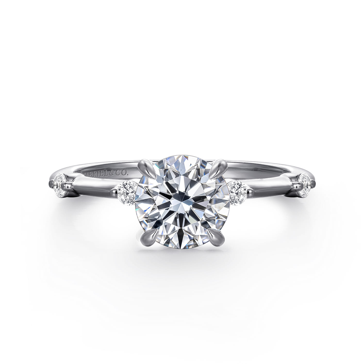 Frances - 14K White Gold Round Diamond Engagement Ring